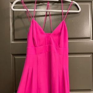 Flattering open back pink dress